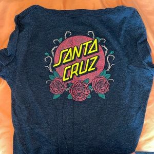 Dark grey vneck Santa Cruz tshirt